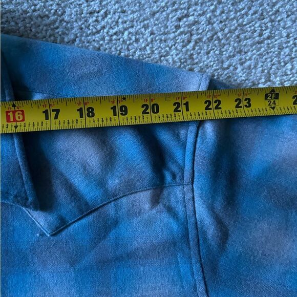 Pendleton Pearl Snap Virgin Wool Canyon Shirt Mens Size XL Sky Blue With Gray - Picture 10 of 12